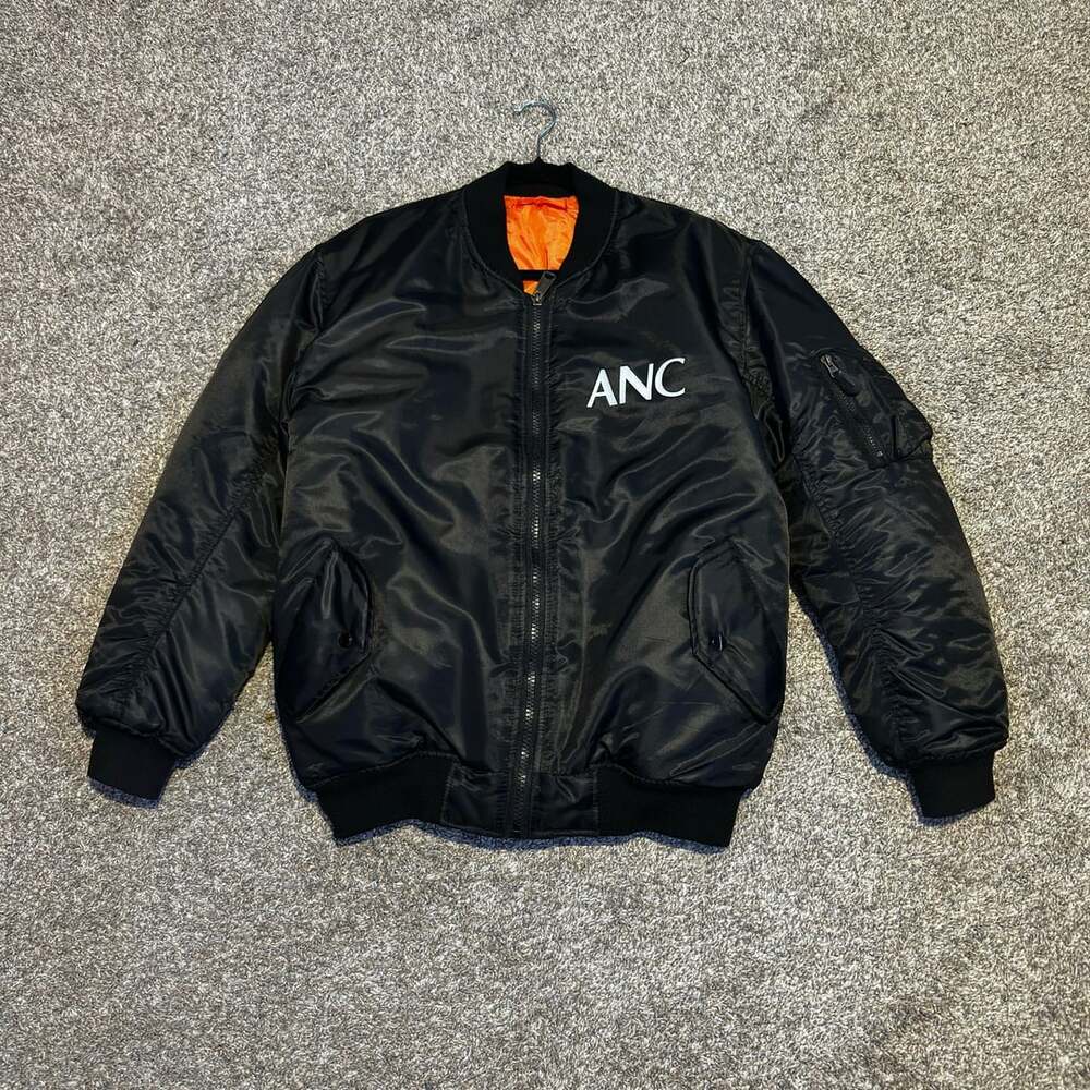 Maximos Bomber Jacket Black Orange Vegeta Graphic